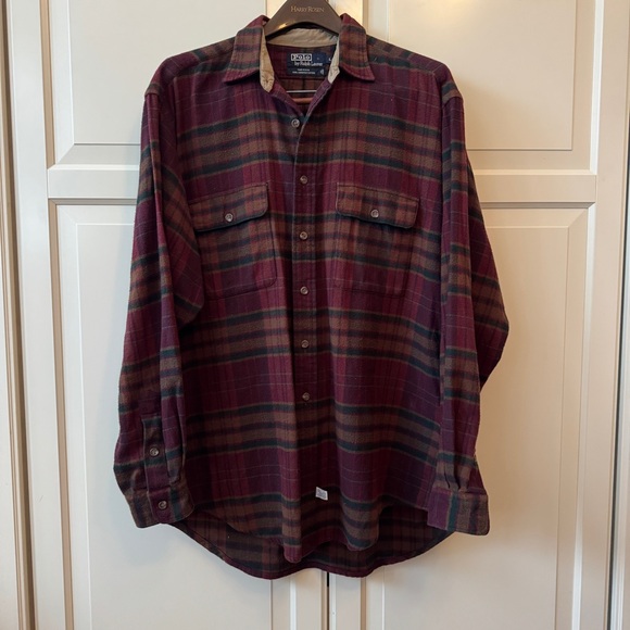 Vintage Y2K Ralph Lauren Heavyweight Flannel Shirt Jacket - size L - Picture 2 of 14